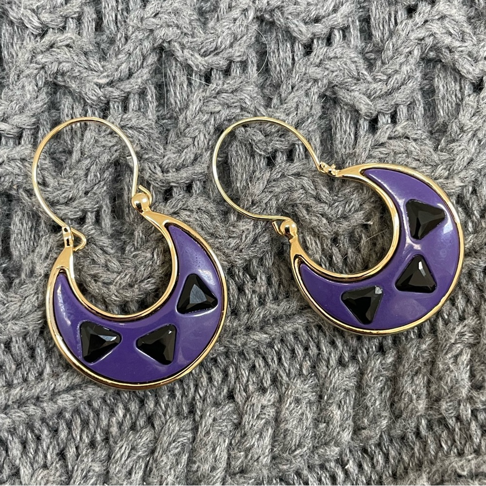 House of Harlow Purple/Black/Yellow gold Earrings